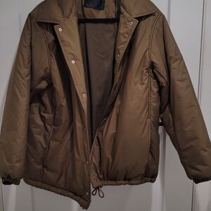 OAK + FORT Olive Green Oversized Jacket